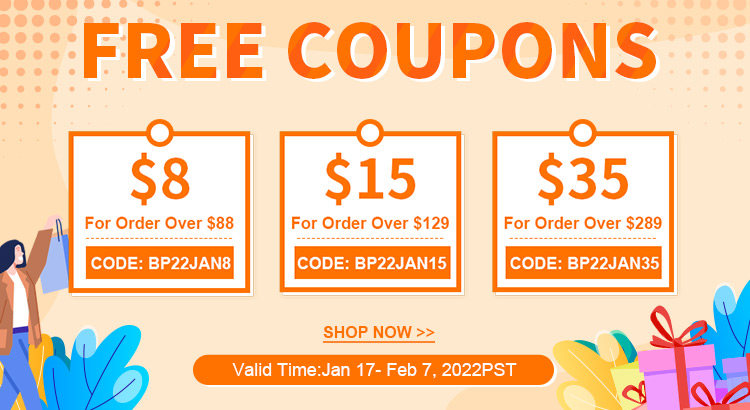 Free Coupons
Valid Time:Jan 17- Feb 7, 2022PST
Shop Now