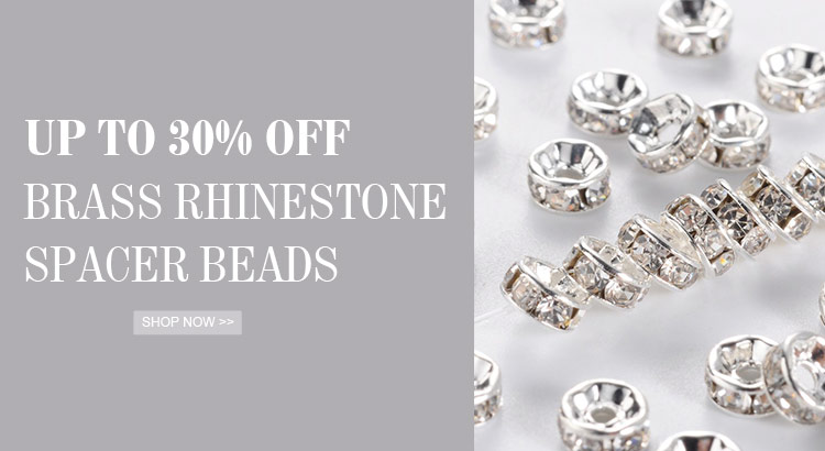 30% OFF Brass Rhinestone Spacer Beads