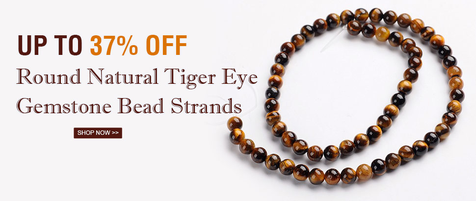 37% OFF Round Natural Tiger Eye Gemstone Bead Strands