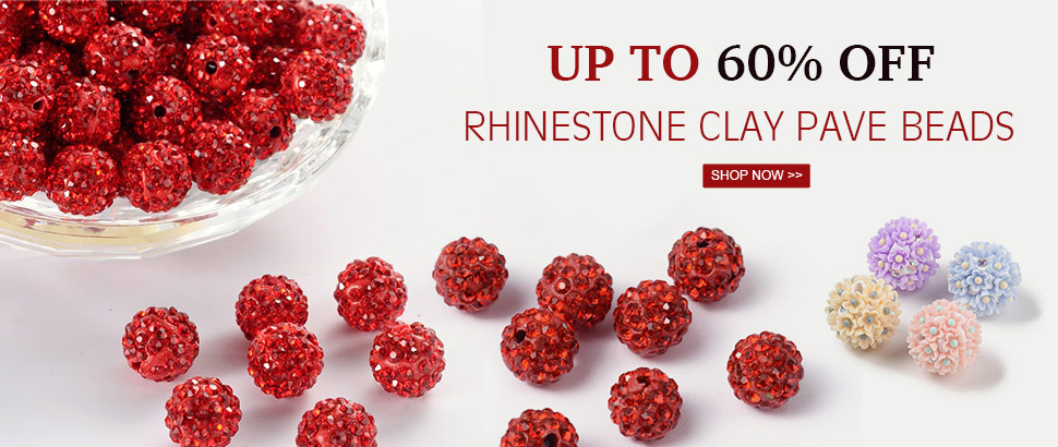 Up to 60% Rhinestone Clay Pave Beads