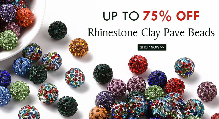Up to 75% OFF  Rhinestone Clay Pave Beads