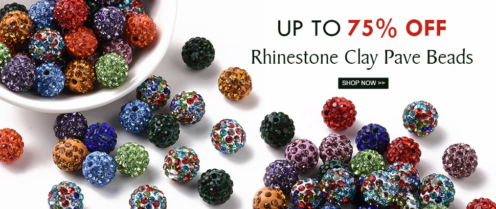 Up to 75% OFF  Rhinestone Clay Pave Beads