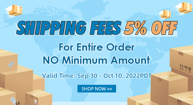 Shipping Fees 5% OFF