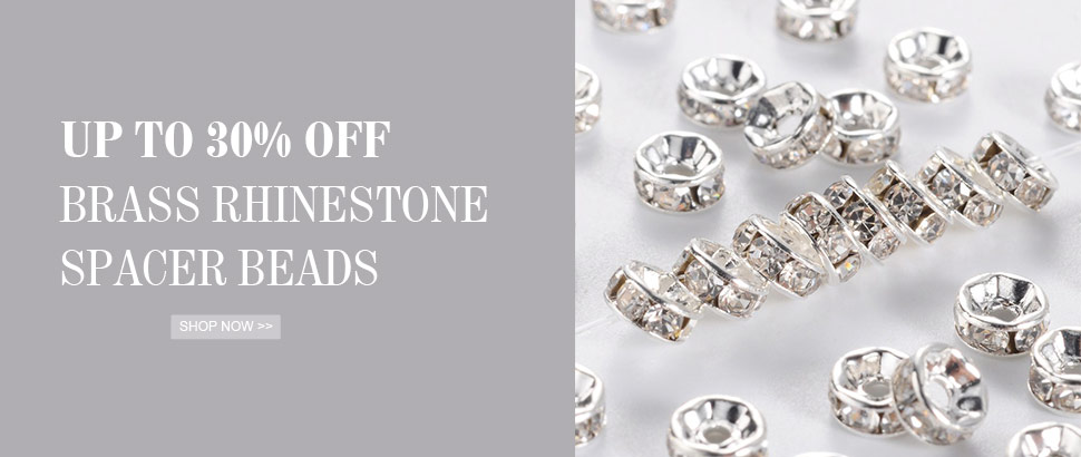 30% OFF Brass Rhinestone Spacer Beads