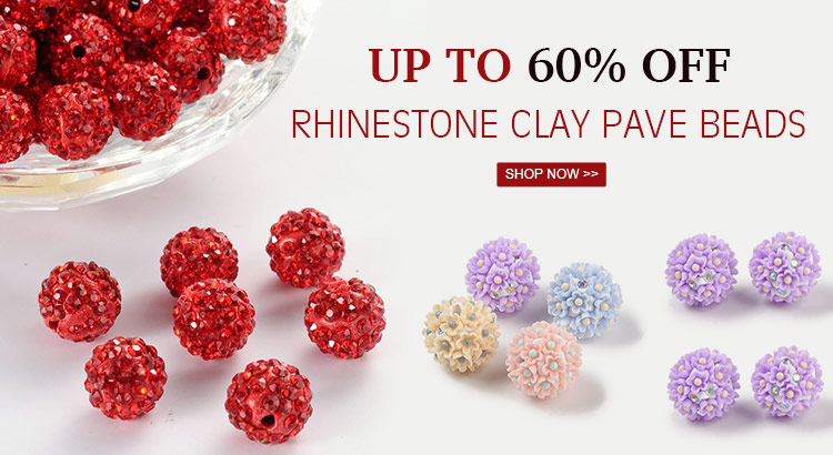 Up to 60% Rhinestone Clay Pave Beads