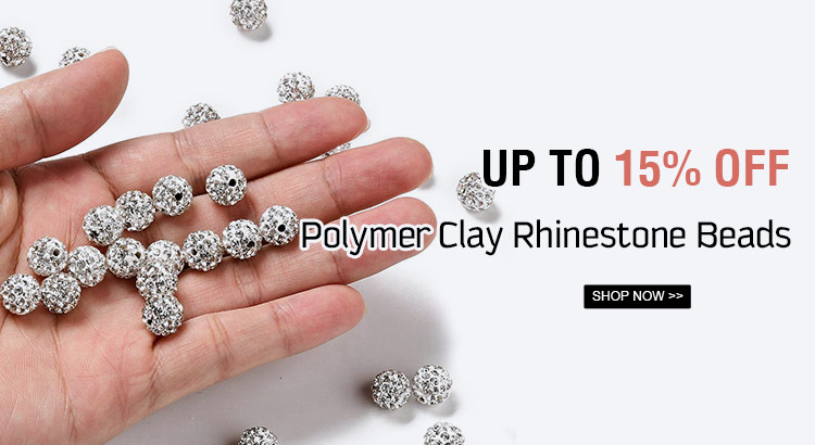 15% OFF Polymer Clay Rhinestone Beads