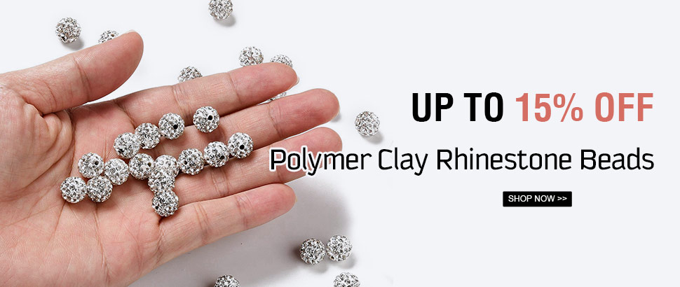 15% OFF Polymer Clay Rhinestone Beads